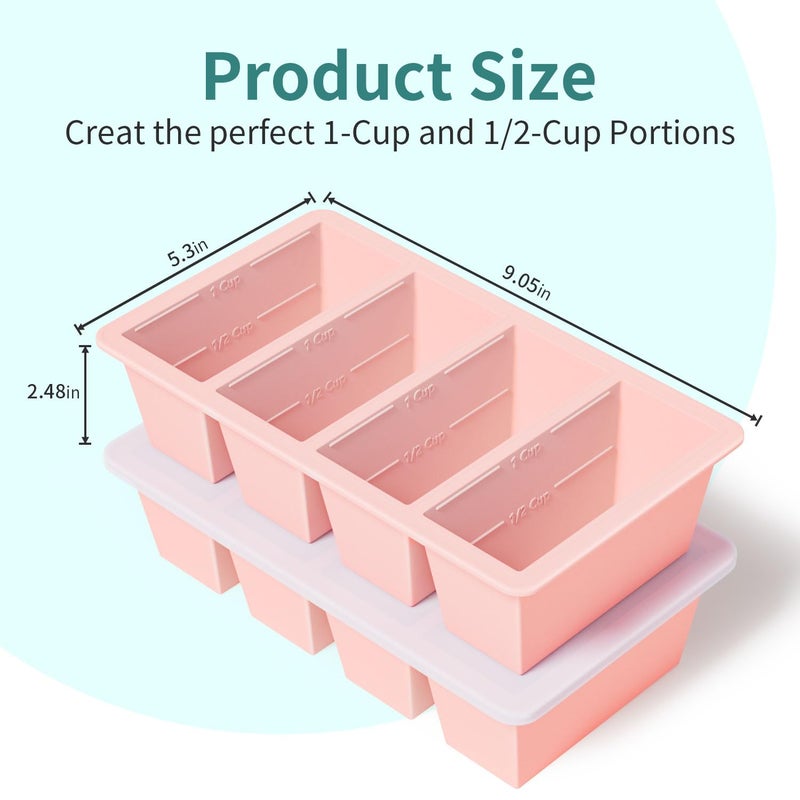 GGOW Silicone Freezer Tray for Sauce Cube: GGOW Silicone Freezing Tray for Broth Soup Storage - Freeze 250mL 125mL Souped Portion - Image 3
